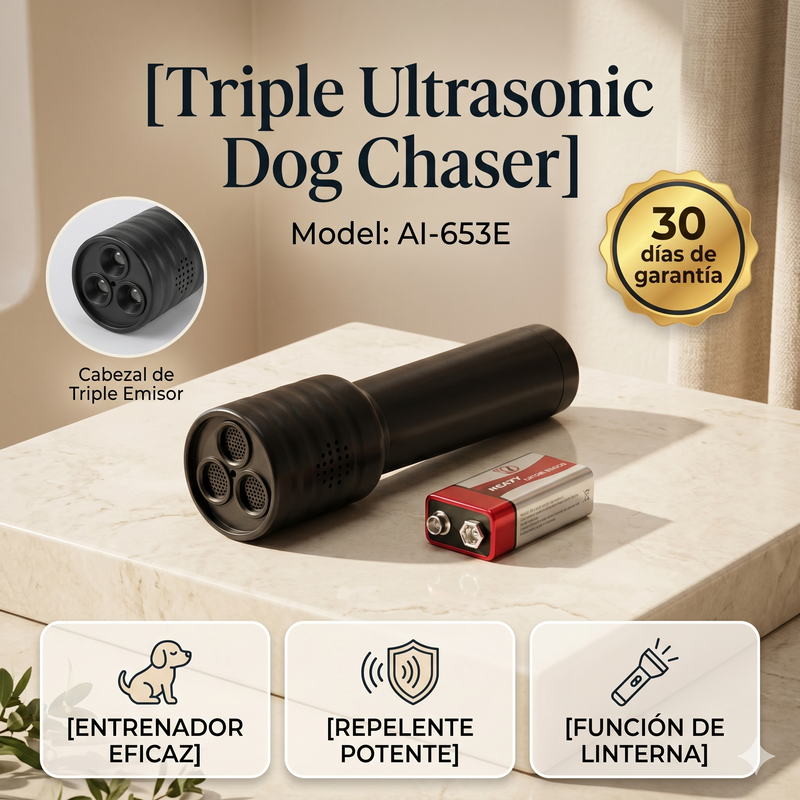 Dispositivo de control ultrasónico antiladridos para mascotas