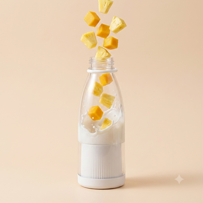 Mini liquidificador portátil de copo branco