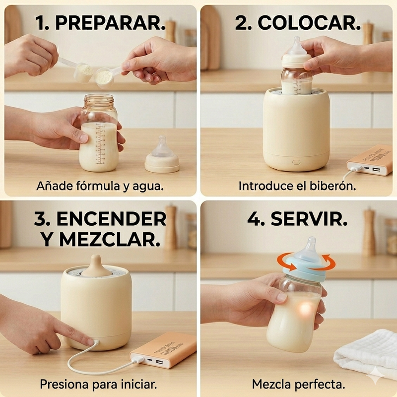 Agitador de Biberones de Leche para Bebés